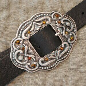 Black LeatherRock Concho Belt